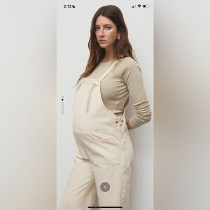 Mango Maternity Overalls - cream size medium